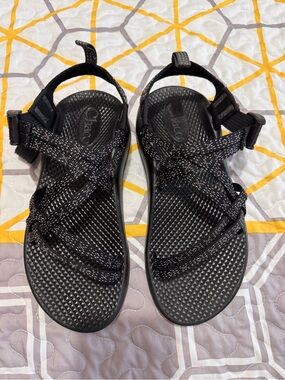 Chaco Black Adjustable Strappy Sandals